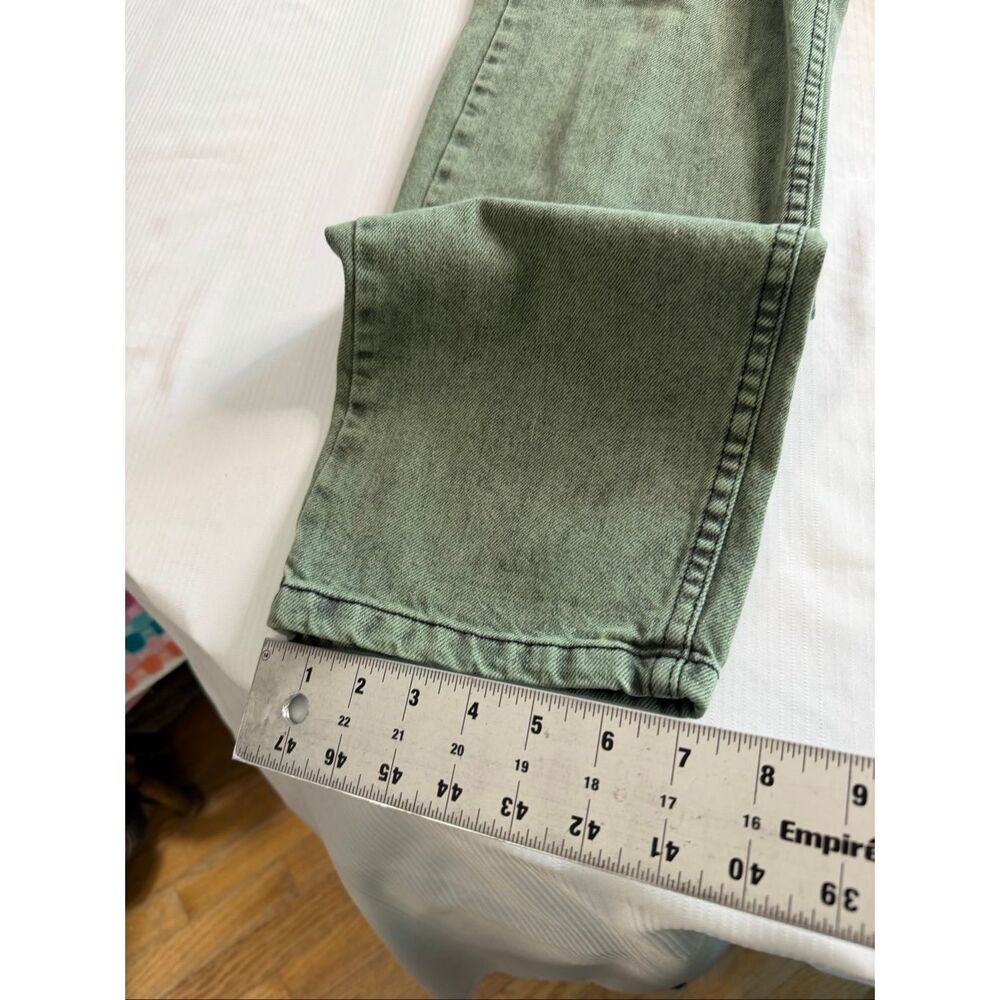 Free People We The Free Ziggy Overall XS Green Denim Wide Leg Overalls Jumpsuit - Picture 5 of 9